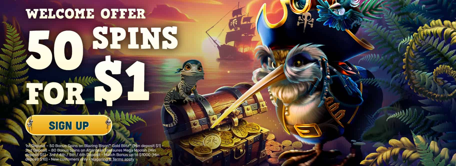 Kiwis Treasure Casino Bonus